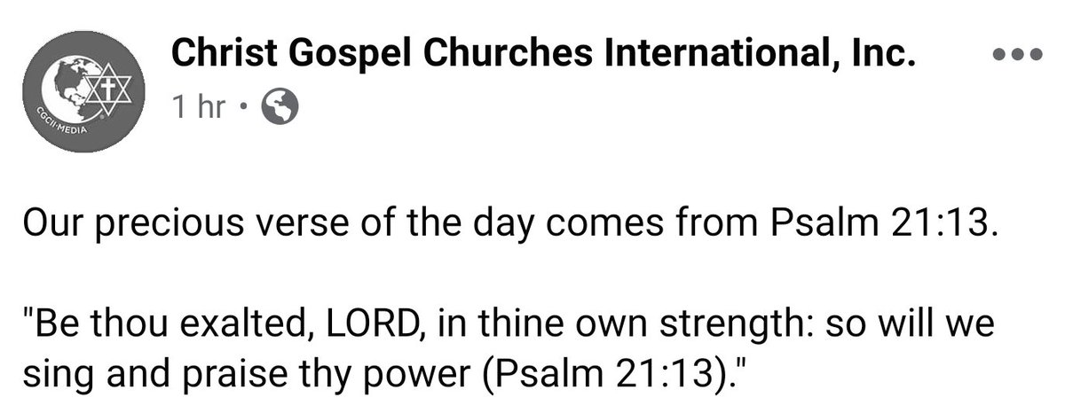 ChristGospelCII's tweet photo. Today's verse comes from Psalm 21:13. https://t.co/1UrKjLsm3u