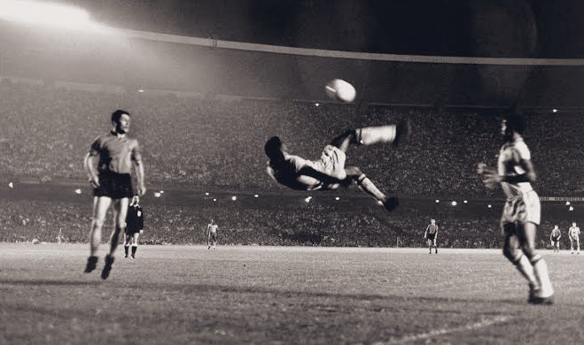 Pelé dominated football alone for well over a decade. A footballing CV with no weakness, a skillet with no fault. The combination of a genius footballing gift & a once in a lifetime athlete.