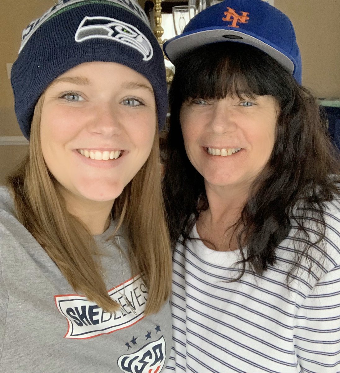 kelseydoell's tweet photo. @WeAreHTSD is still doing Spirit Days from home! Hat day from my momma at #SayenElementary and myself from #MorganElementary #HTSDhasSpirit https://t.co/6KcVSddHNK