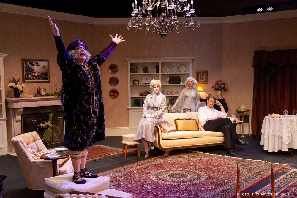 elementsthtr's tweet image. "Blithe Spirit" was written during the London Blitz,  to lighten people’s hearts and provide a happy distraction! 
Elements production reminds us that humor can be one of the best antidotes for anxiety....click to notes   bit.ly/2WCOzmY