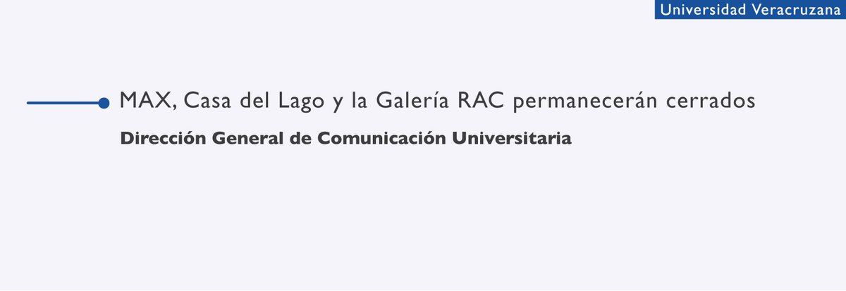 UVeracruzanaMx's tweet photo. #ComunicadoUV
La UV informa que el @MuseoMAX, la @casadellagouv  y la @GaleriaRAC permanecerán cerrados al público durante el periodo de distanciamiento social preventivo ante el #COVID19. 
Detalles en: https://t.co/N5bBuS5JYn https://t.co/mbpKpJPWo7