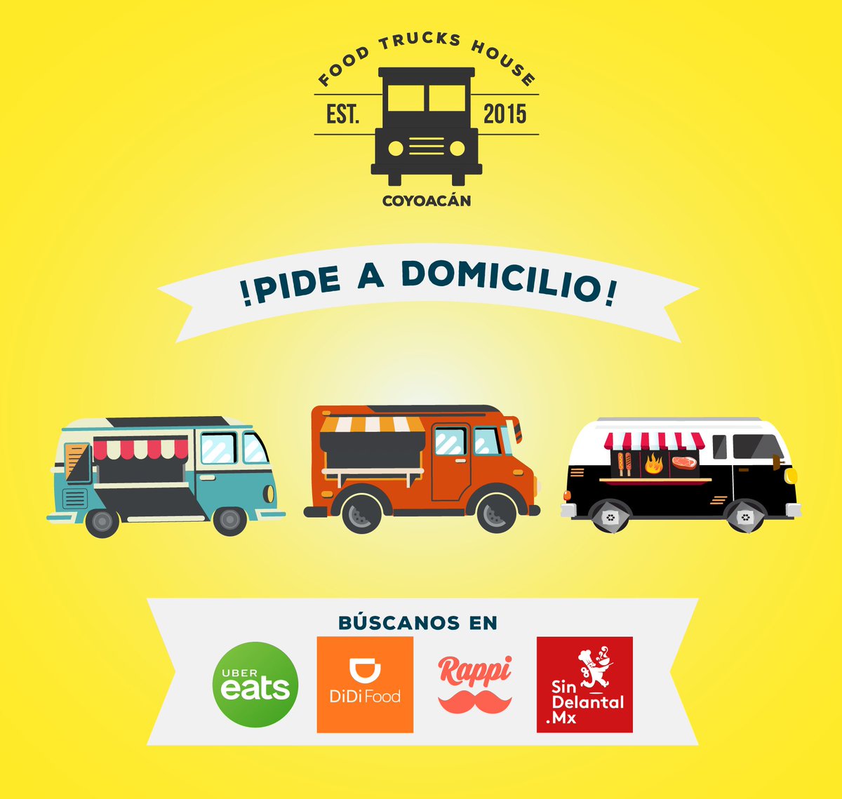 Si te quedas en casa 🏠, ¡nosotros hacemos de comer! #ConsumeLocal 

AhogadasMx, Fractal Café, Tlayuda Divina, Boca del Pozo, Los Pelonchas, Arramato Truck, My Healthy Dealer