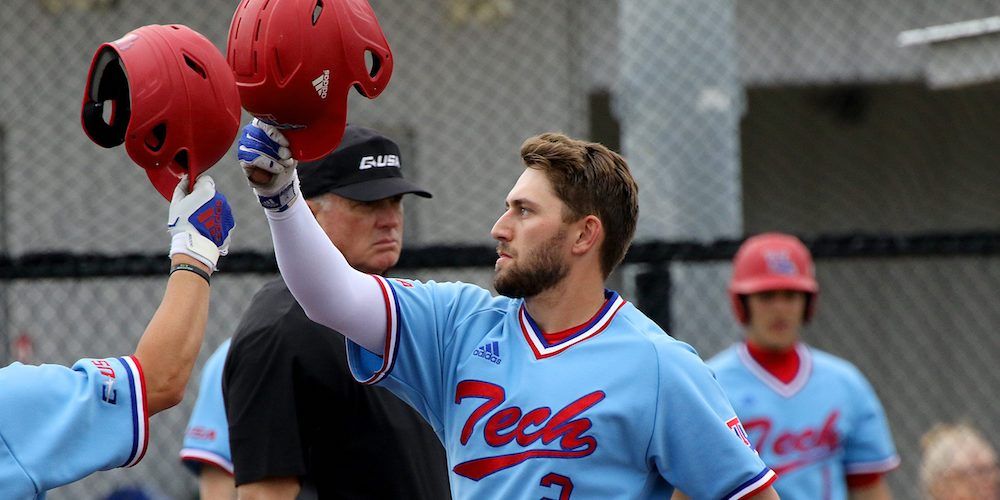 d1baseball's tweet photo. TOP 50 SENIOR HITTERS

@LATechBSB's Parker Bates was one of @ConferenceUSA's premier hitters. He also headlines our look at the Top 50 senior hitters from an analytical standpoint.

👉 https://t.co/IxySvN5Kae https://t.co/YsfdUTClpo