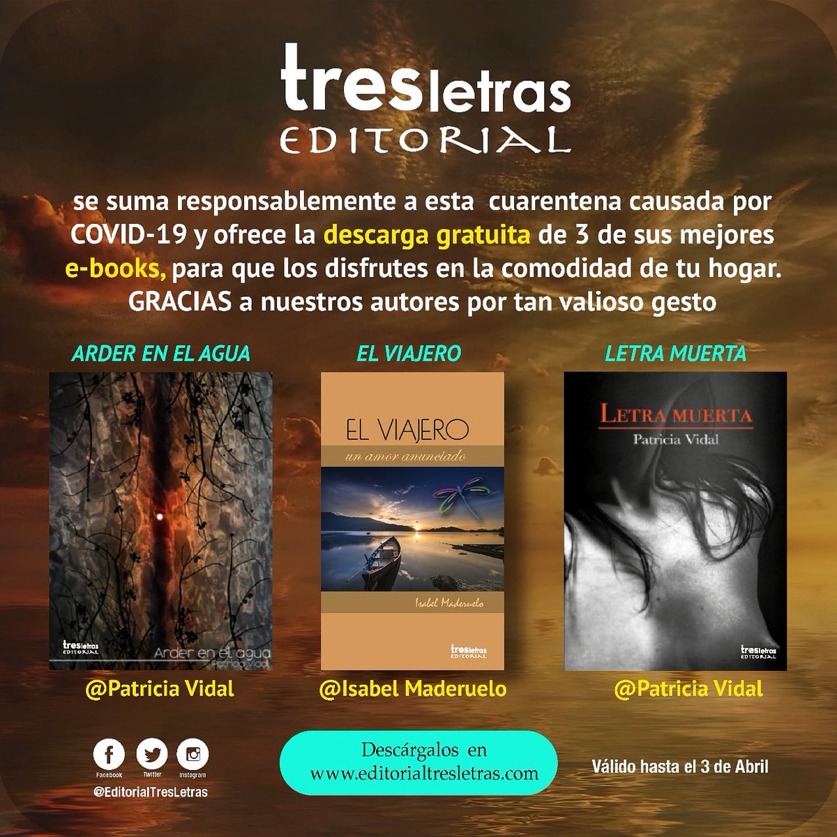 📚 #quedateencasa y descarga Gratis 3 de nuestros mejores ebooks #porti #portodos #isabelmaderuelo #patriciavidal editorialtresletras.com.mx