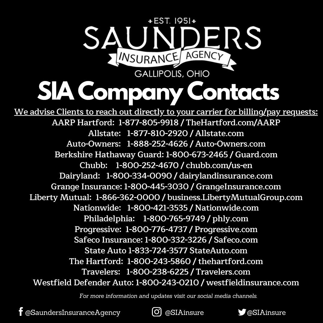 SIAinsure's tweet image. SIA has advised employees to work remotely for the #StayHomeOhio order. We advise clients to email or call your carrier directly for pay/billing. We will have the office staffed for calls from 9am-2pm. For any other request/inquiry please email/call our staff or your SIA carrier