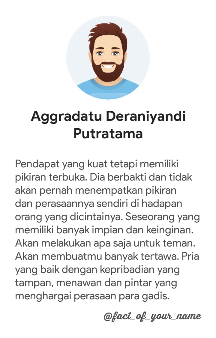 aggrapratama10's tweet photo. absolutly yes 😁😂
#factofyourname https://t.co/xuQtywQVE0