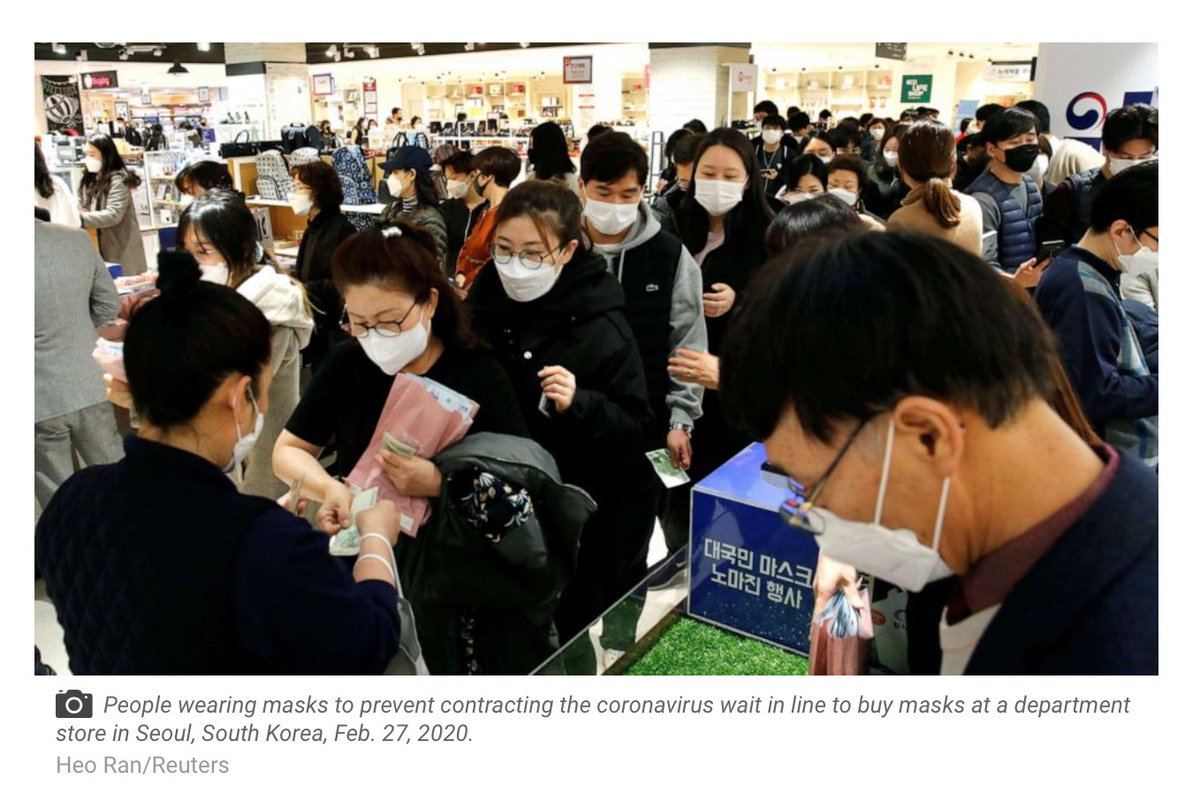 This is a photograph of a department store South Korea on February 27th

They beat their epidemic

I wonder why