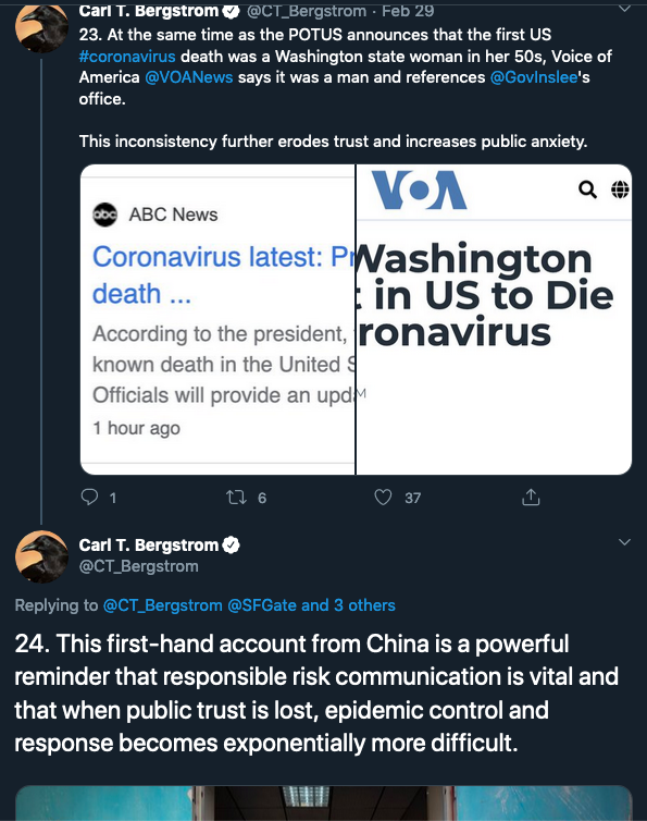 Academic ""epidemiologist"" many even on our side are boosting seems engaged primarily in information war against Trump and promoting wisdom of Chyna (which has a mask law...but he says masx don't work for public only for doctors O_o)