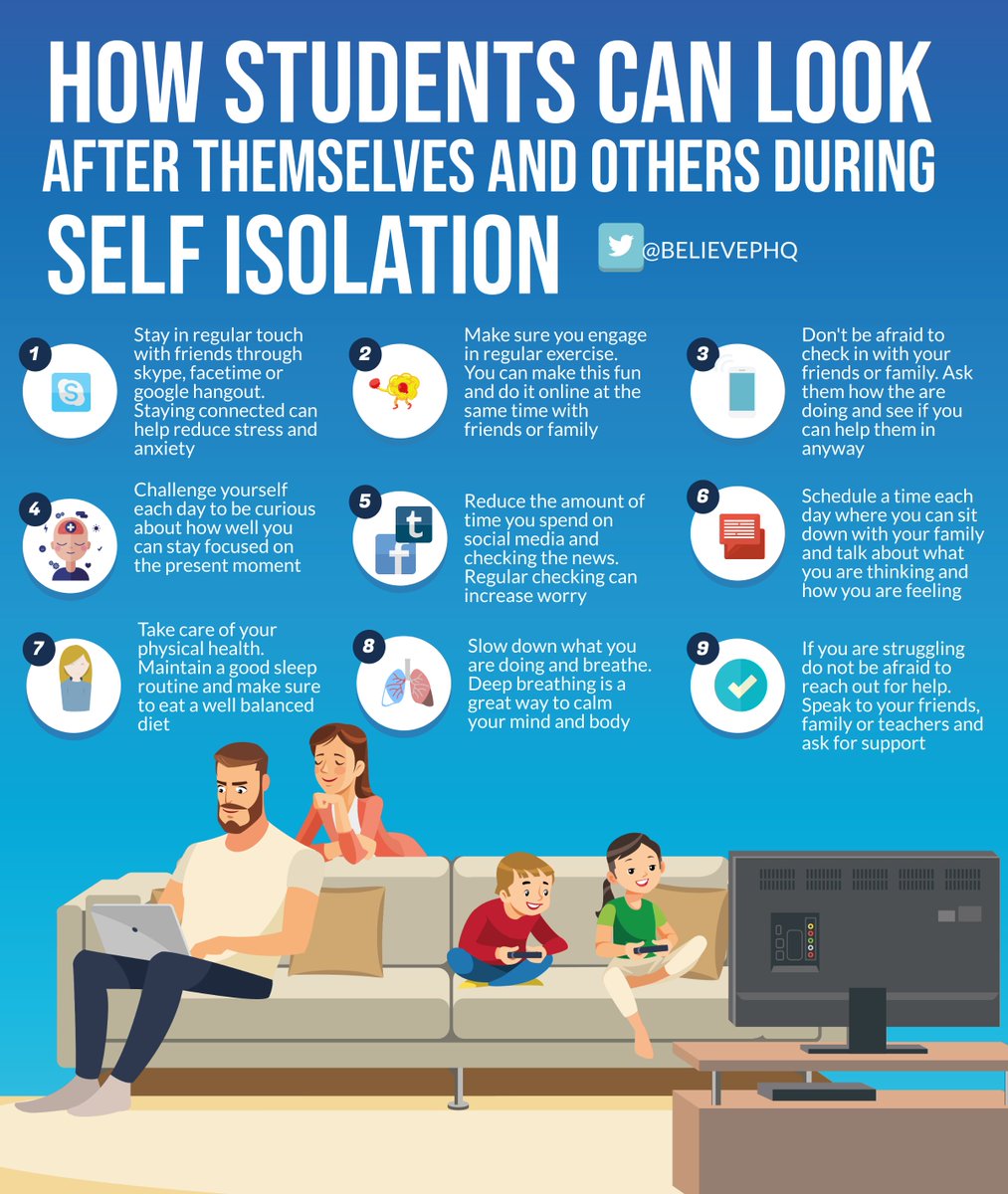 How students can look after themselves and others during self isolation