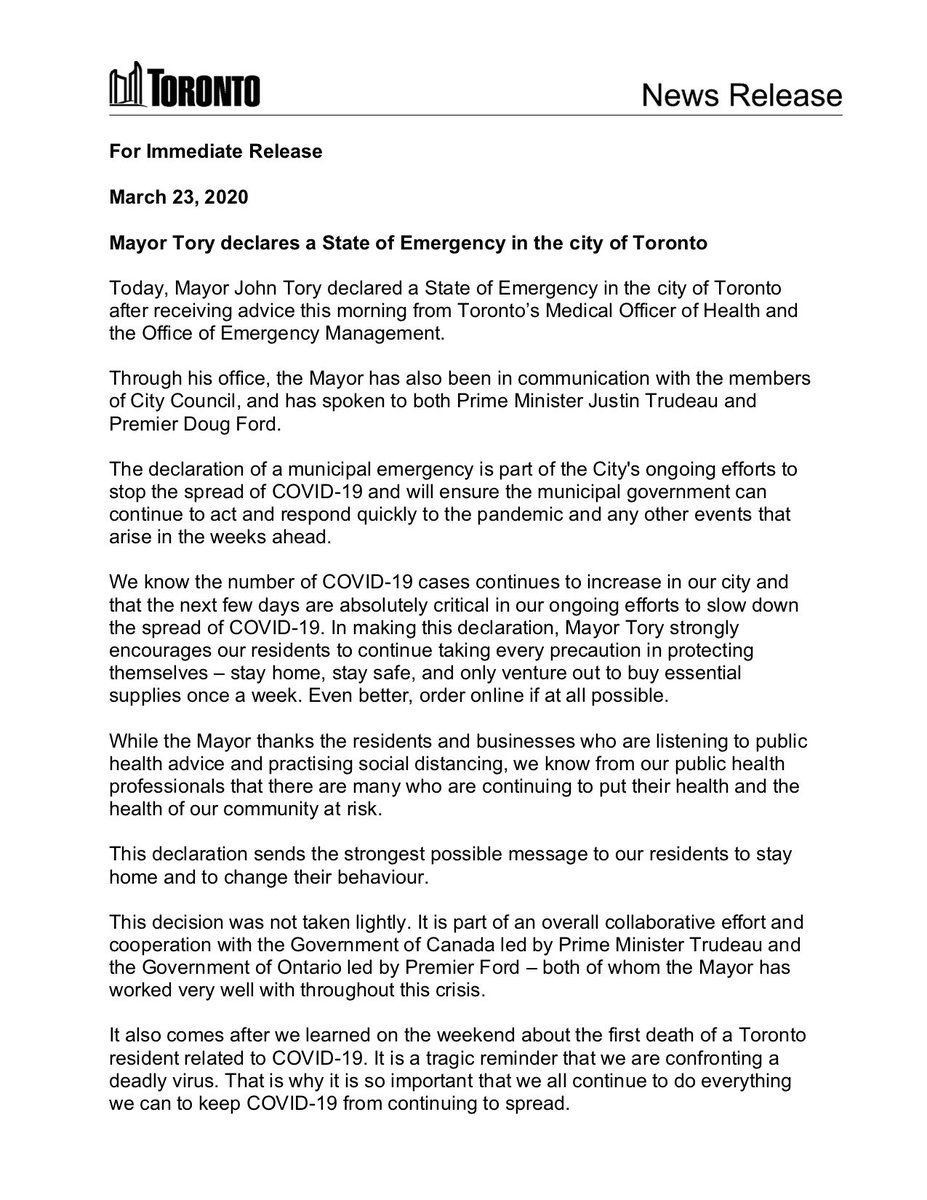 John Tory tweet media