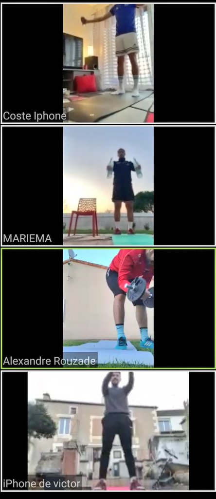 EsbFoot's tweet photo. #Buxerolles 1ère séance dématérialisée de football renforcement musculaire 
Innovation et partage plaisir de se retrouver. Coachs @manubalmer @rguillard2 @LigueFootLFNA @VestiairesMag @LaNRSports @79Sports @CPNR_Pierre @zoom_us https://t.co/SOBiS9DYfX