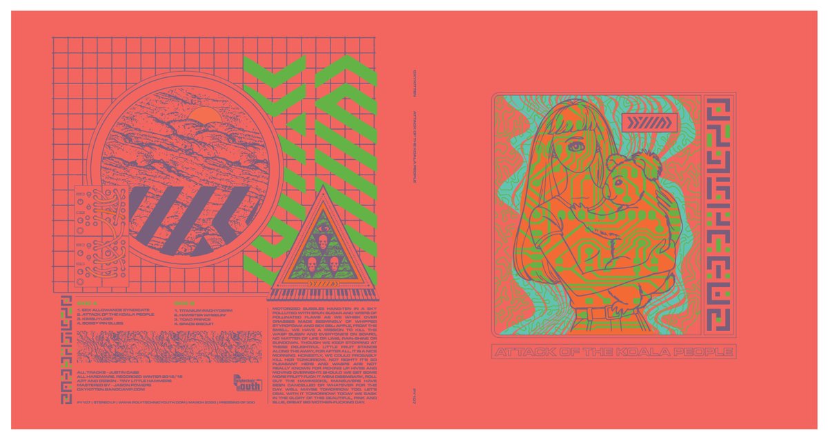 It looks like we are off and running, a little ahead of schedule, so my album "Attack of the Koala People" is NOW up for order at <a href="/polyyouth/">dom</a> - ordering details are here bit.ly/2QETvUl and preview here bit.ly/33GclzL - HUZZAH