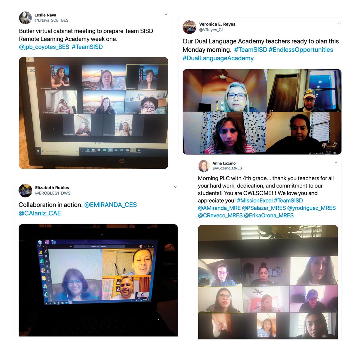 JEspinoza_EDD's tweet photo. Thank you again to our AMAZING teachers & instructional leadership team for developing #TeamSISD Remote Learning Academy in mere days! Your resilience/commitment to continue serving our children during unprecedented time is remarkable! (1/2) https://t.co/l3zKdXe9et