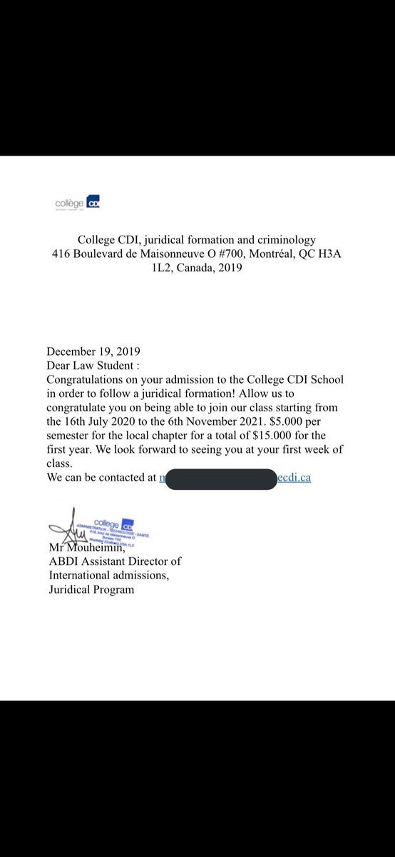And none of this adds up anyway because the supposed law school she got accepted to is in MONTREAL!!!! And she wasn’t going to start until JULY OF THIS YEAR!!
