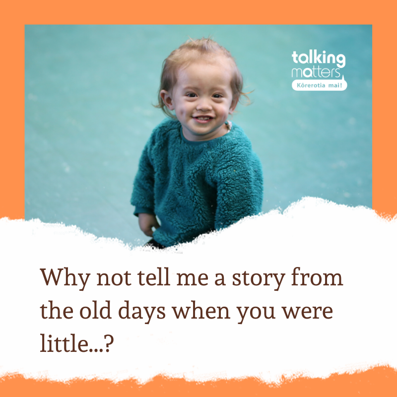 TalkMattersNZ's tweet photo. Kids starting to get bored? Why not take the opportunity to share whānau stories. Not only is it a lovely way to connect, research tells us that elaborative reminiscing has significant benefits for children’s language and socioemotional skills. https://t.co/zHeVV2qplC