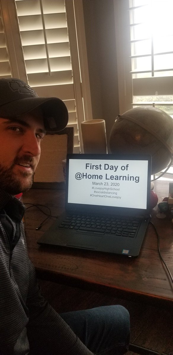CoachVansell's tweet photo. First Day of @Home Learning Photo Challenge! #LeapingIntoAtHomeLearning #LovejoyHighSchool #OneLoveOneJoy @lovejoyisd1 @drmike_goddard https://t.co/VkhRDlp1Be