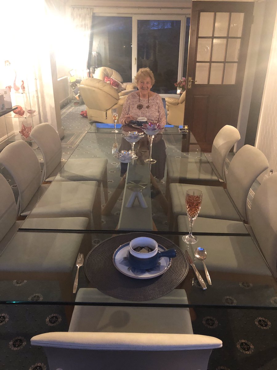 THANK YOU sooooooo much for all your birthday messages - really cheered me up - isolation on such a massive milestone #JEANis80 - Celebration isolation meal with <a href="/nutsfood/">ANDREW NUTTER</a> !!! 😍
