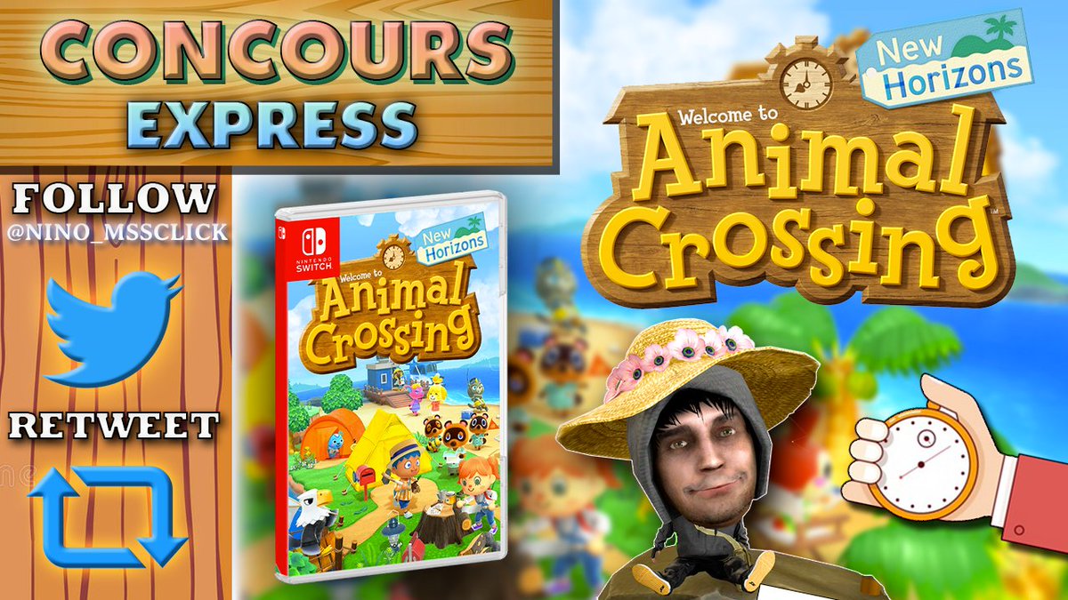 🎁#Concours🎁
Quoi !? Vous ne l'avez toujours pas ?
Dernière chance de gagner #AnimalCrossingNewHorizons 

POUR PARTICIPER : 
- Follow  @Nino_MssClick
- #RT Retweet le concours

Tirage au sort le 27/03 ! 🍀🗓️
