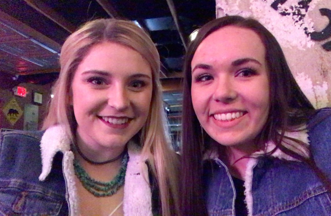 HaileeSigmon's tweet photo. @MorganVogt99 &amp; I just practiced our social distancing by FaceTiming each other while she’s on house arrest in Ohio and honestly our extroverted selves are not handling this quarantine thing well. #sendhelp https://t.co/RMfdUEDZxL