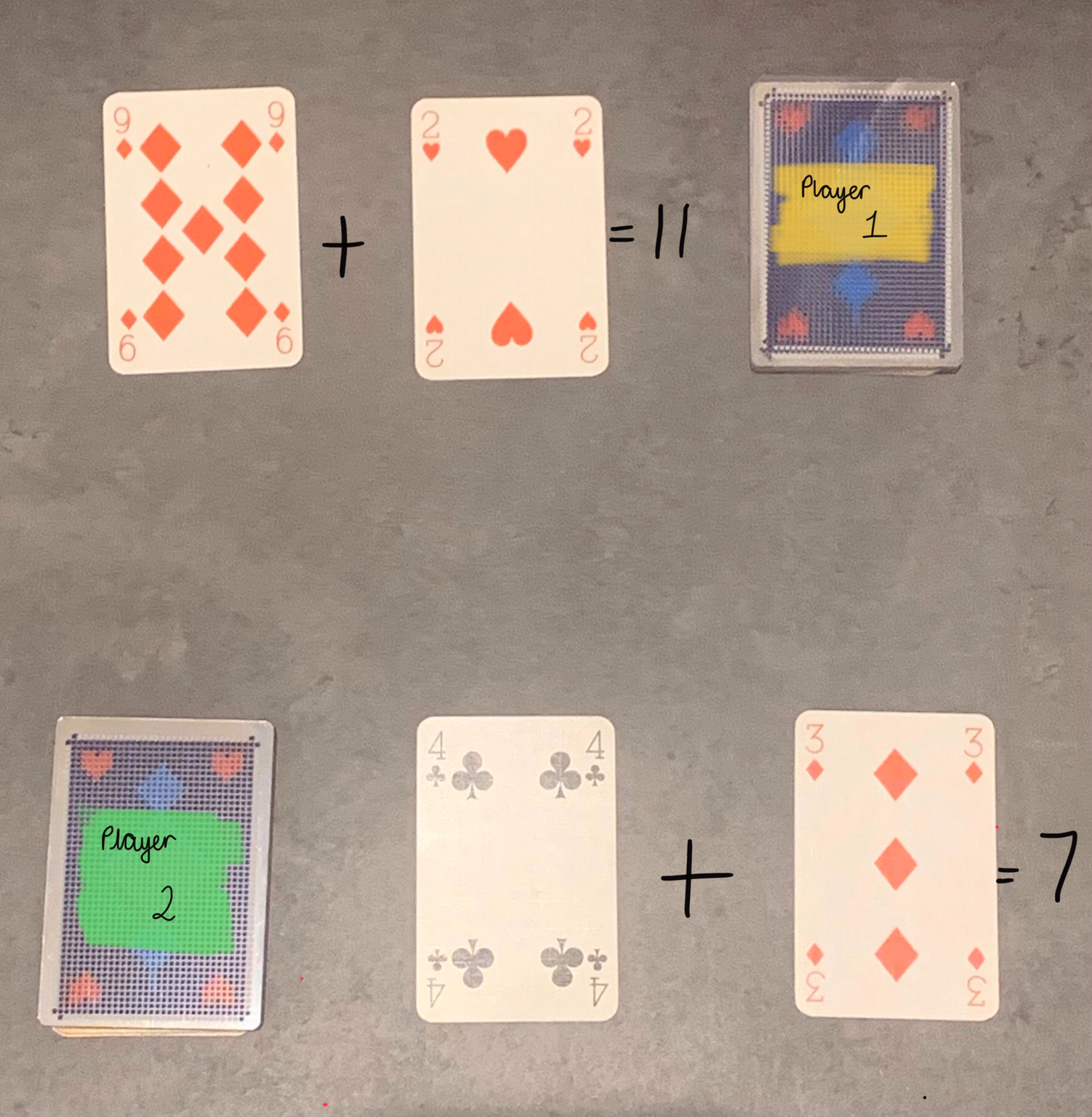 MissMedhurst16 on Twitter: "Day 1: Addition practice using playing cards.  First remove the picture cards and split the deck in half. Each player then  turns over 2 cards. The players find the