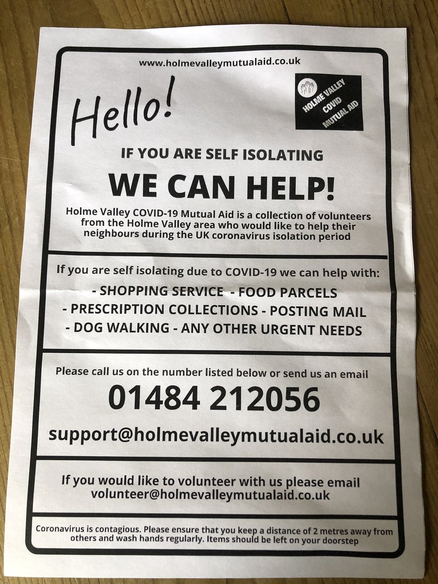 Thanks to all the wonderful community volunteers who are stepping up to support the elderly &amp; vulnerable at this challenging time for all of us #communityspirit #coronavirusuk #StayAtHomeSaveLives