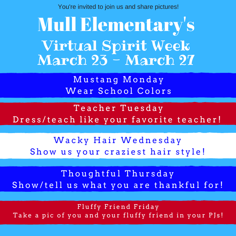 kristinedwards3's tweet photo. Thank you to all of our #madeinmull Mustangs who showed their virtual school spirit today! https://t.co/BS1bqxKsQZ