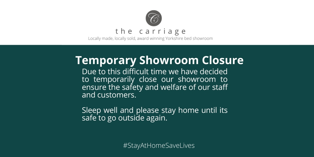 Our showroom is closed but our PHONE LINES ARE OPEN for existing customers.  Please stay home, keep safe and sleep well - we will see you when re-open!   #StayAtHomeSaveLives #Stayhome
