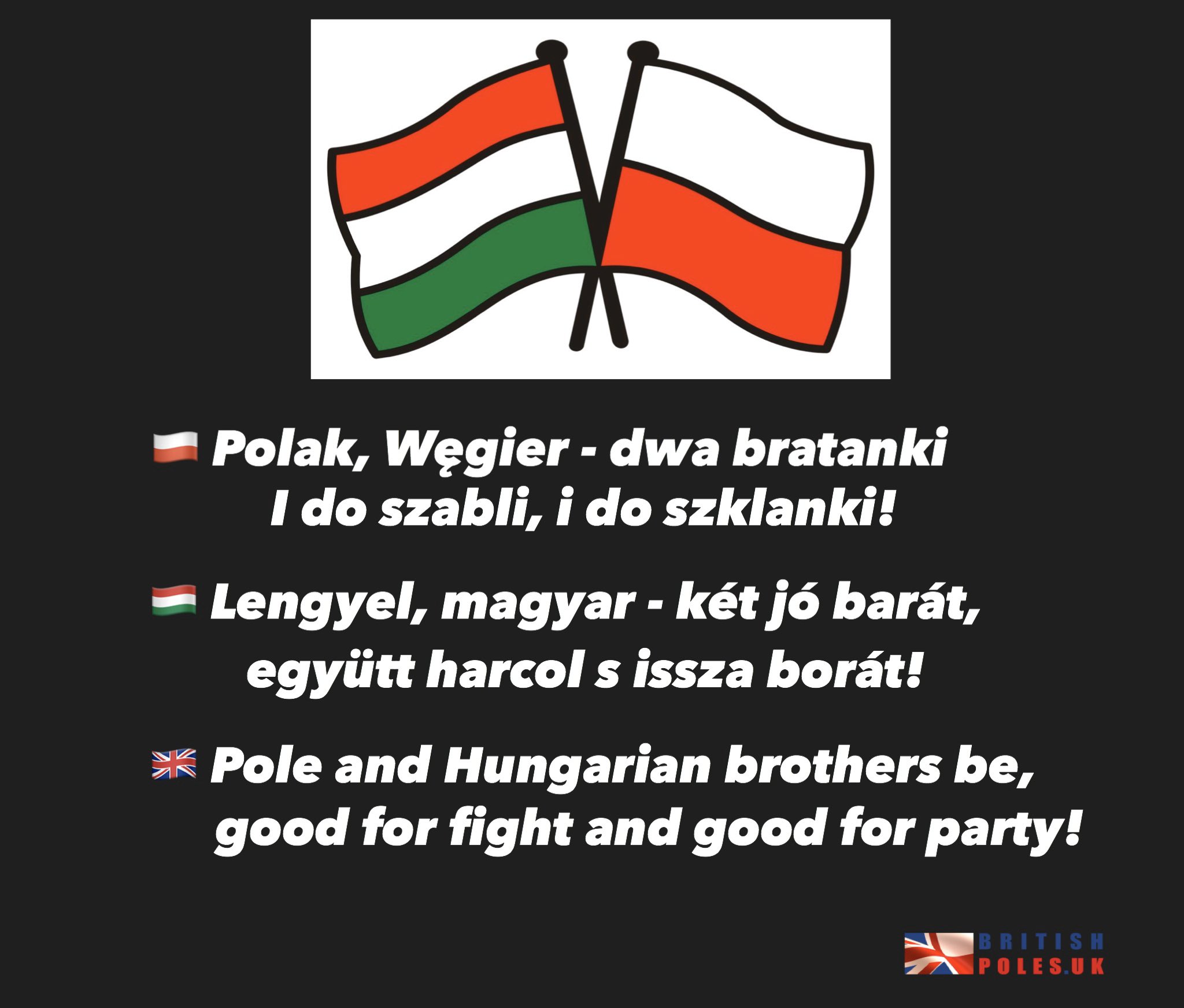 British Poles Happy Polish Hungarian Friendship Day This Is Probably The Only Known Saying In Two Languages About Each Other S Nations Friendship And Brotherhood T Co Mwwx56qqvd T Co Mt4kpnozse