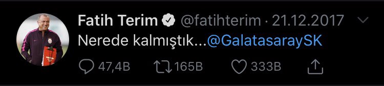 Bir fenerbahçe taraftarı olarak tedavi sürecinden sonra <a href="/fatihterim/">Fatih Terim</a> hocamızdan bu Tweet’i bekliyoruz İnşallah #FatihTerim
