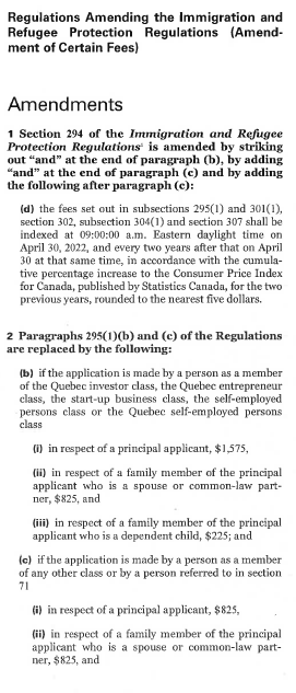 smeurrens's tweet photo. On April 30 immigration fees are increasing for most non-family reunification programs from $1,040 to $1,325, and from $1,540 to $2,075 for business immigrants. Children going from $150 to $225.  In 2022, increases every 2 years tied to inflation begins. https://t.co/6YrkJ0XXm2 https://t.co/fnkZgrOPxi