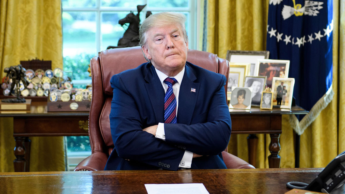 TheOnion's tweet photo. Restless Trump Can’t Believe He Stuck Inside With Nothing To Do But Be President https://t.co/DI4OUPvHBY https://t.co/rZYfEF6NL4