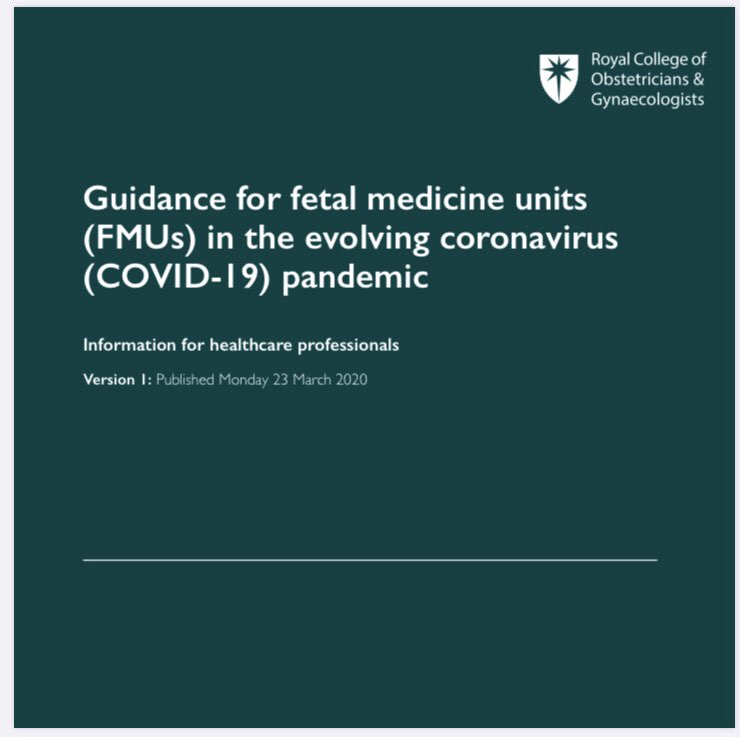 Adalina Sacco (@adalinasacco) on Twitter photo New <a href="/RCObsGyn/">RoyalCollegeObsGyn</a> #COVID guidance for ultrasound units: rcog.org.uk/globalassets/d…
And FMUs: rcog.org.uk/globalassets/d…
Useful, sensible advice including:
1. FMU screening (multiples, diabetes/cardiac) to be done locally
2. If only one routine scan possible: anomalies+quad testing New <a href="/RCObsGyn/">RoyalCollegeObsGyn</a> #COVID guidance for ultrasound units: rcog.org.uk/globalassets/d…
And FMUs: rcog.org.uk/globalassets/d…
Useful, sensible advice including:
1. FMU screening (multiples, diabetes/cardiac) to be done locally
2. If only one routine scan possible: anomalies+quad testing