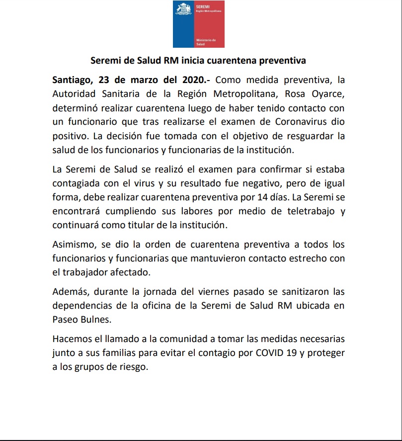 Seremi de Salud RM tweet media