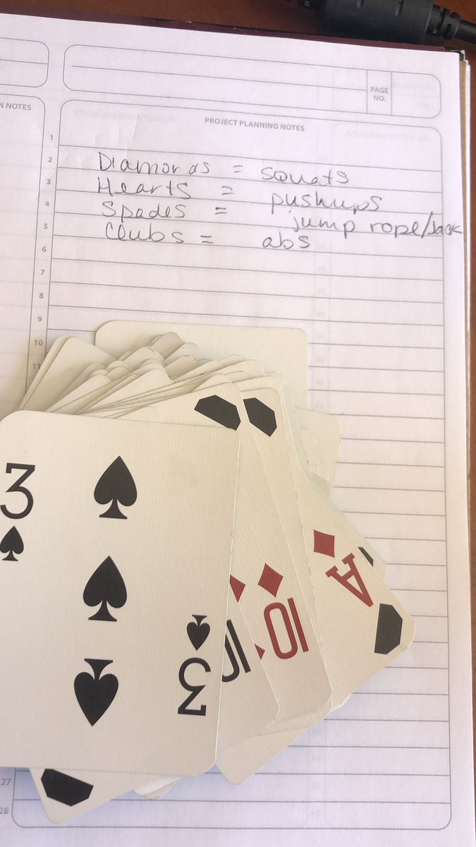 JGidd4's tweet image. Finished off my circuit workout  with these cards &amp;amp; exercises #QuarantineLife #fulldeck #ABQ #newmexico #StayHome #homeworkouts