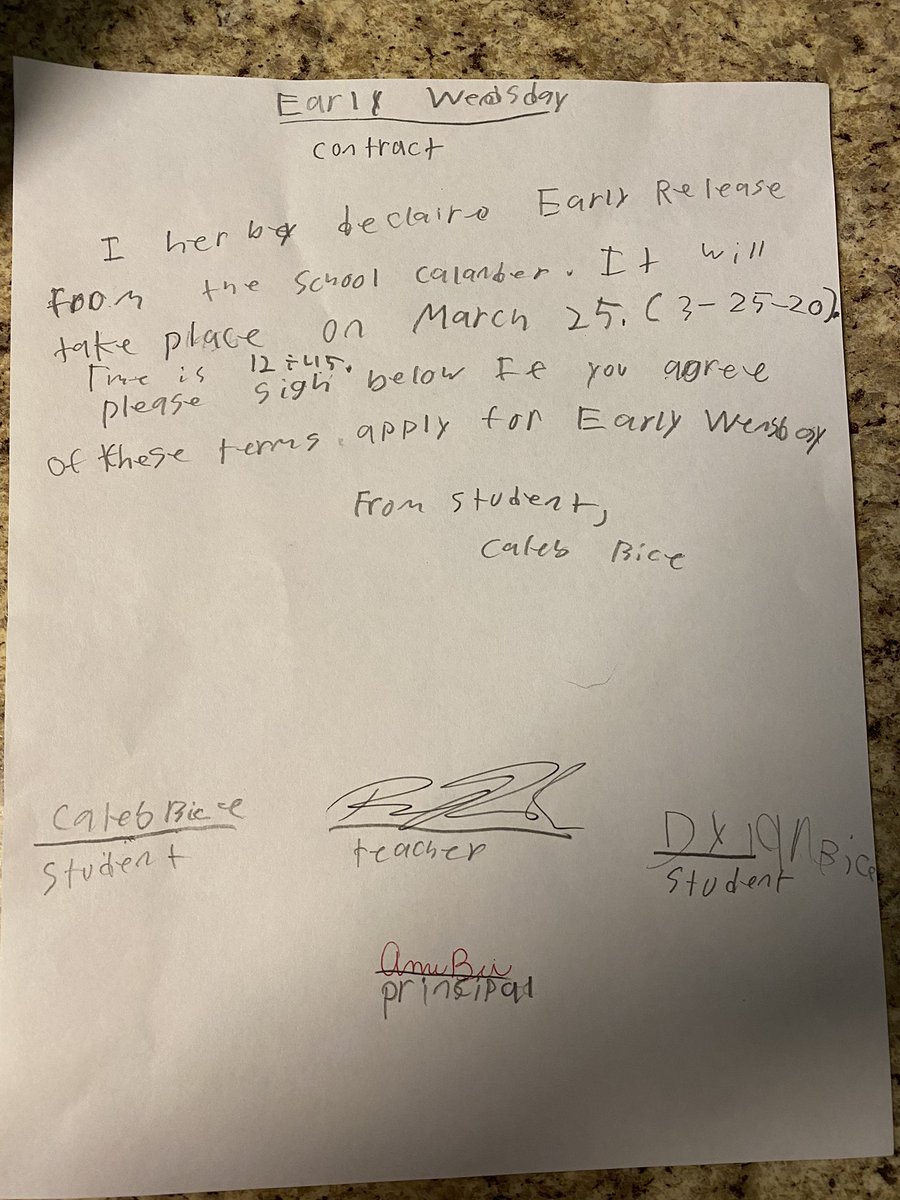 Anne Bice (@anne__bice) on Twitter photo My kids are requesting to keep Early Release day as scheduled on Wednesday. Does this mean I work them too hard? <a href="/ruggedbronze/">Robert Bice</a> <a href="/MESBlueDevils/">Model Elementary School</a> My kids are requesting to keep Early Release day as scheduled on Wednesday. Does this mean I work them too hard? <a href="/ruggedbronze/">Robert Bice</a> <a href="/MESBlueDevils/">Model Elementary School</a>