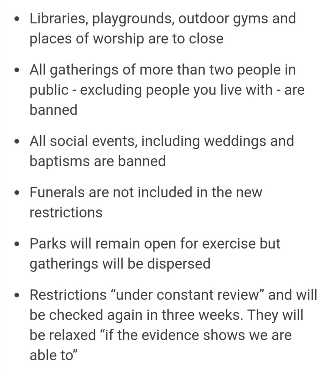New measures to tackle #COVIDー19 have just been announced. Exercise activity has been restricted to just once form of exercise per day such as a run, walk or cycle either alone or with members of your immediate household.