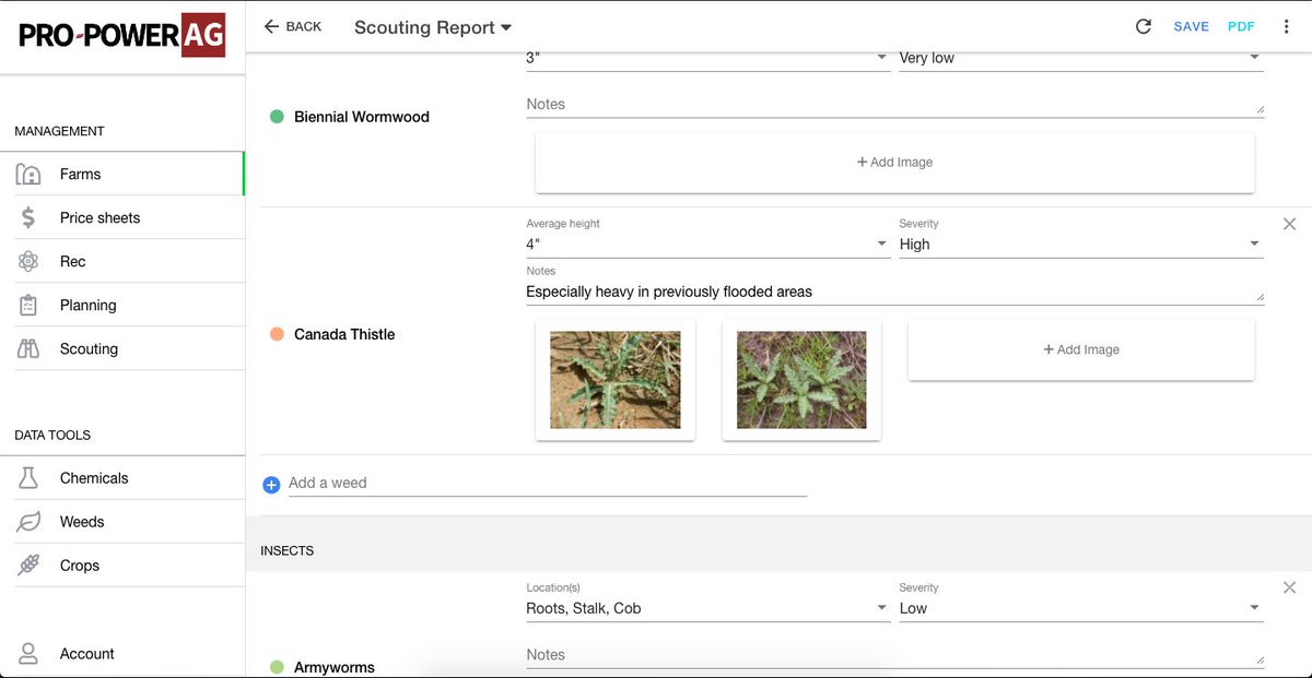 Scouting Report pictures are shaping up nicely! Now working with users to determine how they want them displayed on their PDF reports... 

#AgTech  | #plant2020