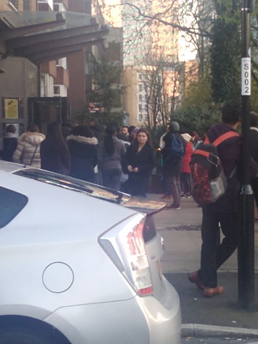 <a href="/InsideCroydon/">Inside Croydon</a> 
This is a pic of queue outside a Government Office taken 6pm this evening. The Home Office Visa centre in Dingwall Rd Croydon is one of only two in the country. No doubt many used public transport to get to their appointment.