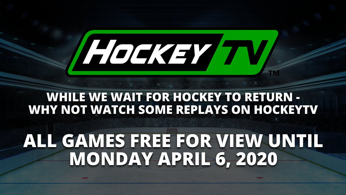 MyHockeyTV's tweet photo. Hockey fans!

You can #StayHome and enjoy HockeyTV for FREE until April 6, 2020. We've got 100,000 games on demand from over 30 elite leagues.

Create your free account at https://t.co/heJYAdYtZT

Retweet to let fans know where to watch unlimited hockey! https://t.co/uiOUnhFPGZ