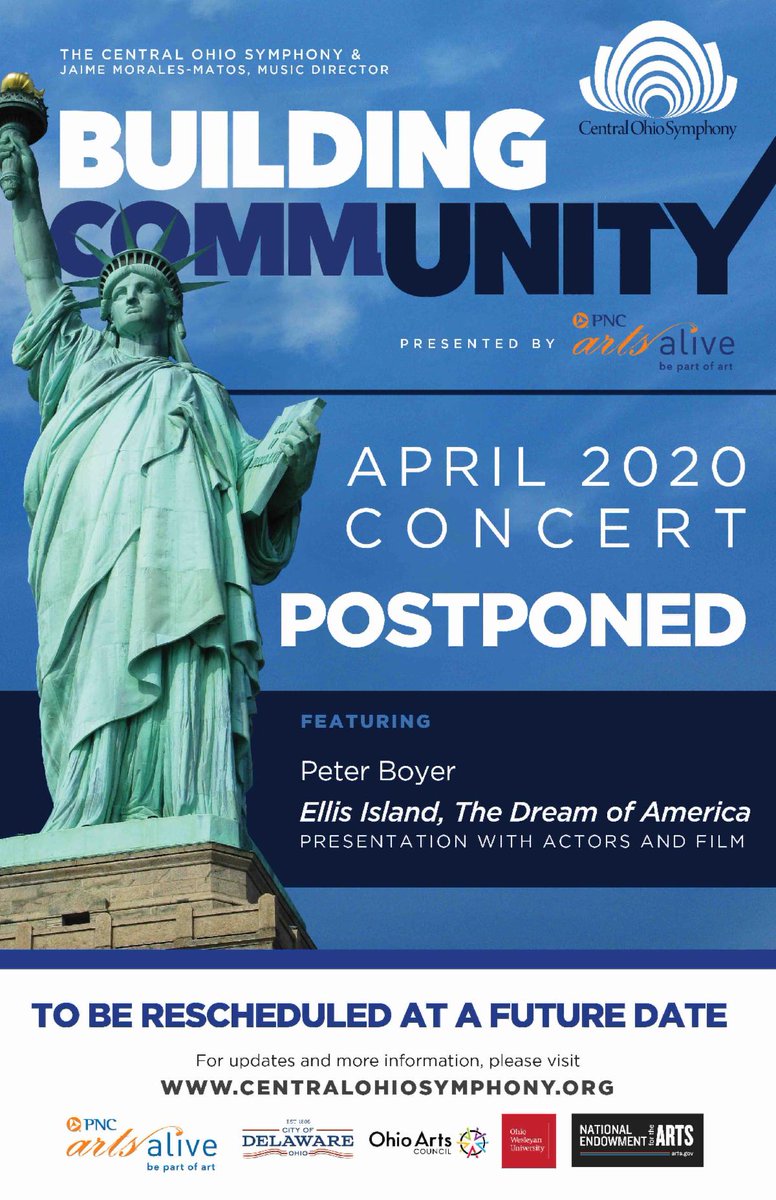 April Concert Postponed conta.cc/2WACNJB