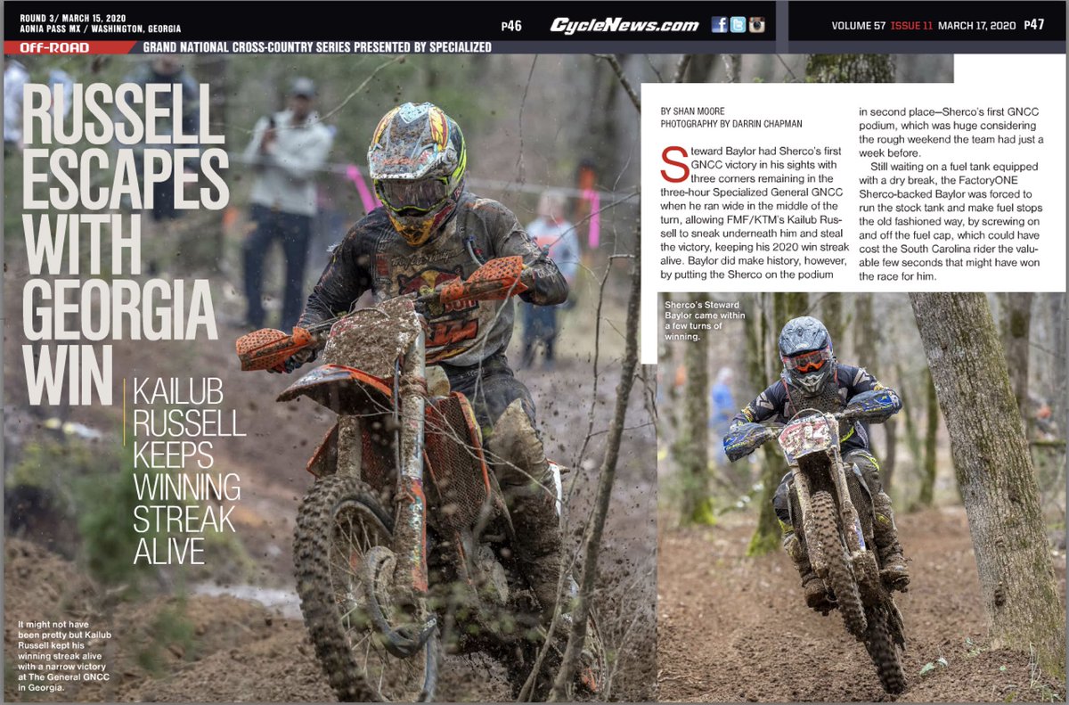 <a href="/KR557/">🌷</a>’s Win Streak and Sherco’s first GNCC Podium making the <a href="/CycleNews/">Cycle News</a> spread 📰🙌🏼 💯 
#GNCC #GNCCRacing #Motorcycle #News
