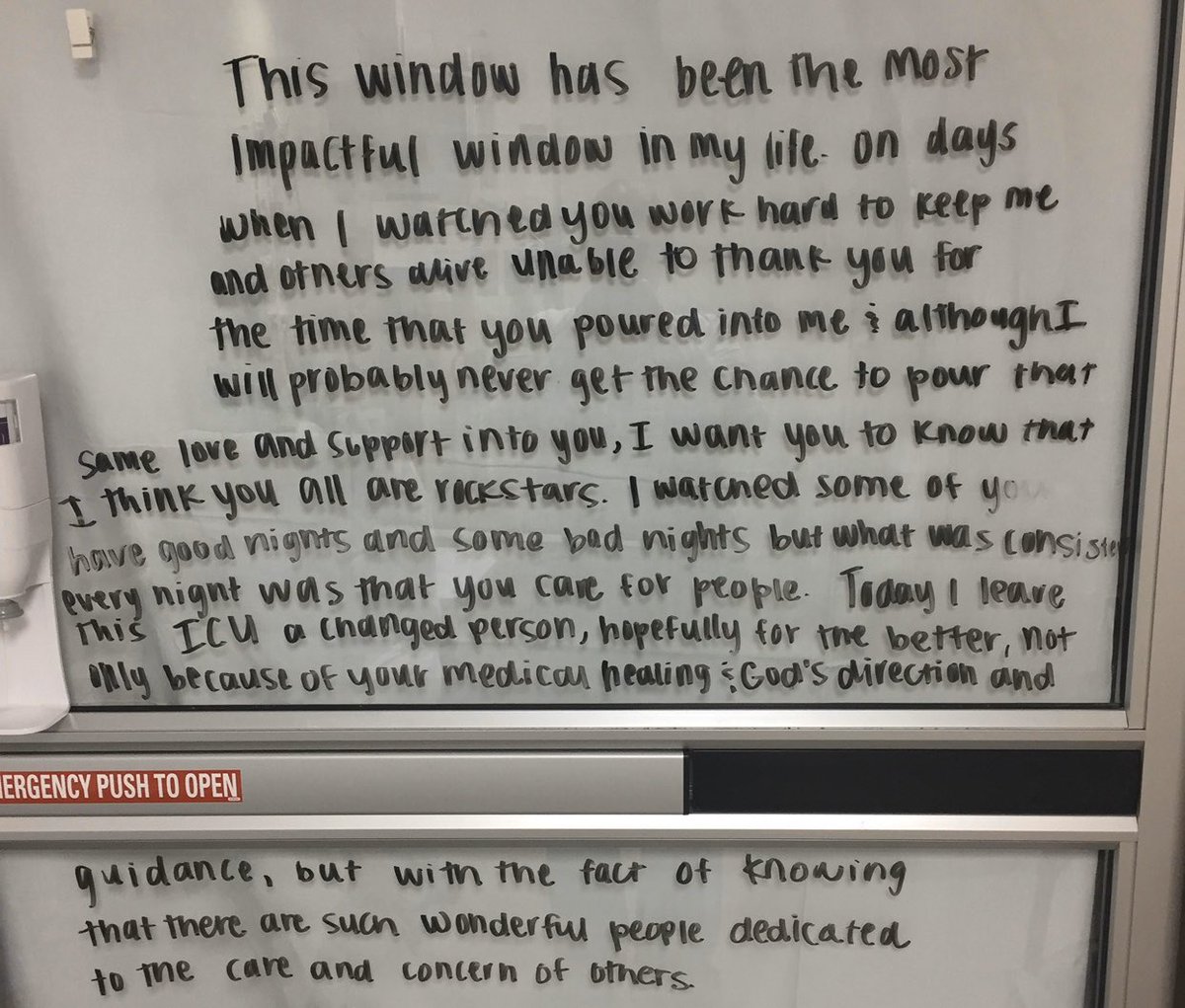 Myself and the MICU team were brought to tears today by the message left by a patient who recovered enough to go to the floor. These are trying times. But we will recover. We will get through this. Together. #COVIDー19 #Wereallinthistogether