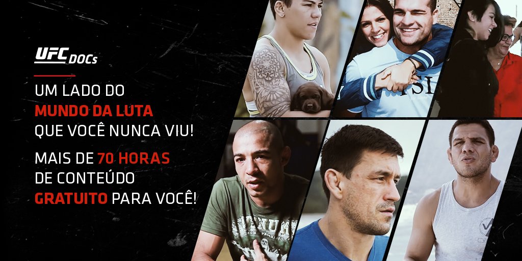 UFCBrasil's tweet photo. Dica para que você #FiqueemCasa: O #UFCDocs tem mais de 70 horas de conteúdo de graça para vocês assistir. É só ir lá ➡️  https://t.co/9XK2Bcwtah https://t.co/gR9h3OmhfU