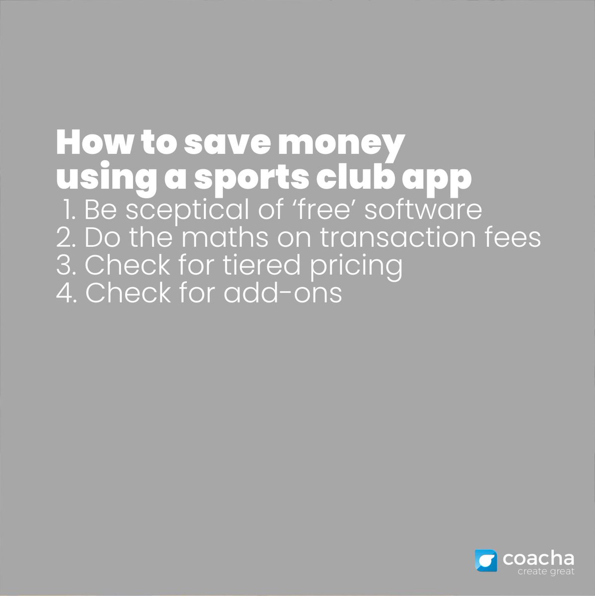 CoachaSoftware's tweet image. If you're looking for a sports club app/software to help you with your admin but one that won't break the bank, check out our blog for some tips. Head to our blog for more info. 👍 bit.ly/38JEI0O