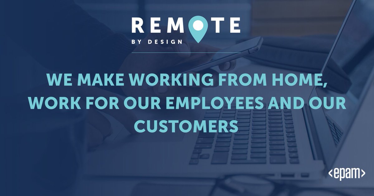 EPAM_NL's tweet image. EPAM’s Remote By Design™ is a rigorously tested managed services solution. It delivers scalable, secure, and reliable collaboration across an organization’s virtual locations.  Learn more: ow.ly/zGH850yTBzQ #RemoteByDesign #workfromhome