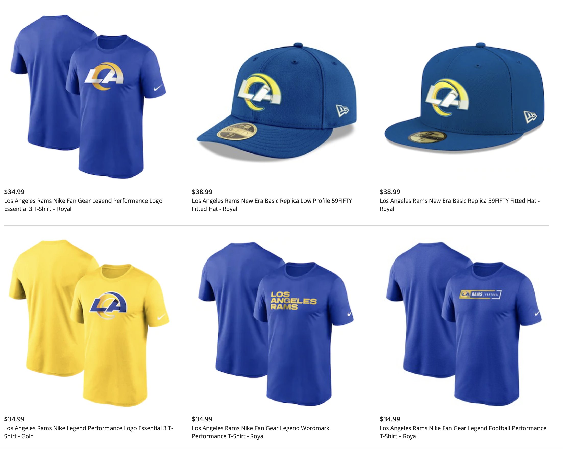 Chris Creamer  SportsLogos.Net on X: New Los Angeles Rams caps and t- shirts available now Link:    / X
