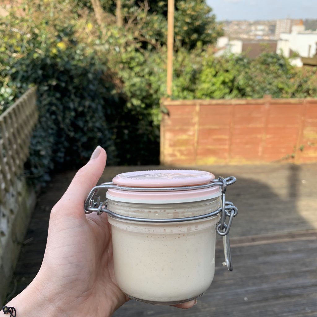 When the world is weird 🥴 share sourdough starter with your friends. If you’re on Instagram, follow my sourdough diaries ✏️ and learn with me.