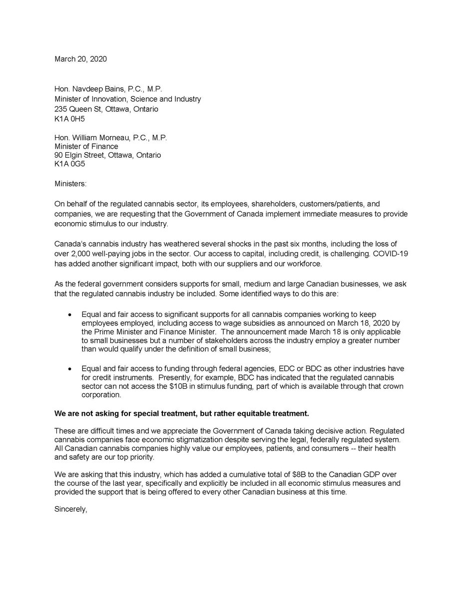 sndl_inc's tweet image. Canada’s #cannabisindustry has weathered several shocks in the past months, including the loss of +2,000 good-paying jobs. Access to capital &amp;amp; credit is already challenging &amp;amp; COVID-19 has added onto the fragile industry. We ask the #GoC #DontLeaveUsOut