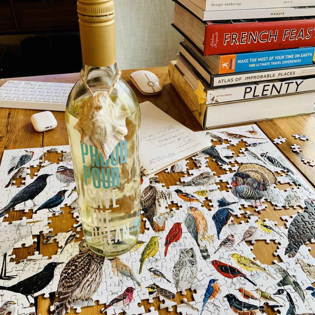 The Covid-19 Work from Home Collection: a makeshift standing desk made with inspiring books, a incredibly difficult puzzle, a drink that supports local businesses <a href="/proudpour/">Proud Pour</a>, and trying your best to have a positive attitude. #stayhome 🤓<a href="/ottolenghi/">Ottolenghi</a> <a href="/lonelyplanet/">Lonely Planet</a> <a href="/DesignAnthology/">Design Anthology</a>