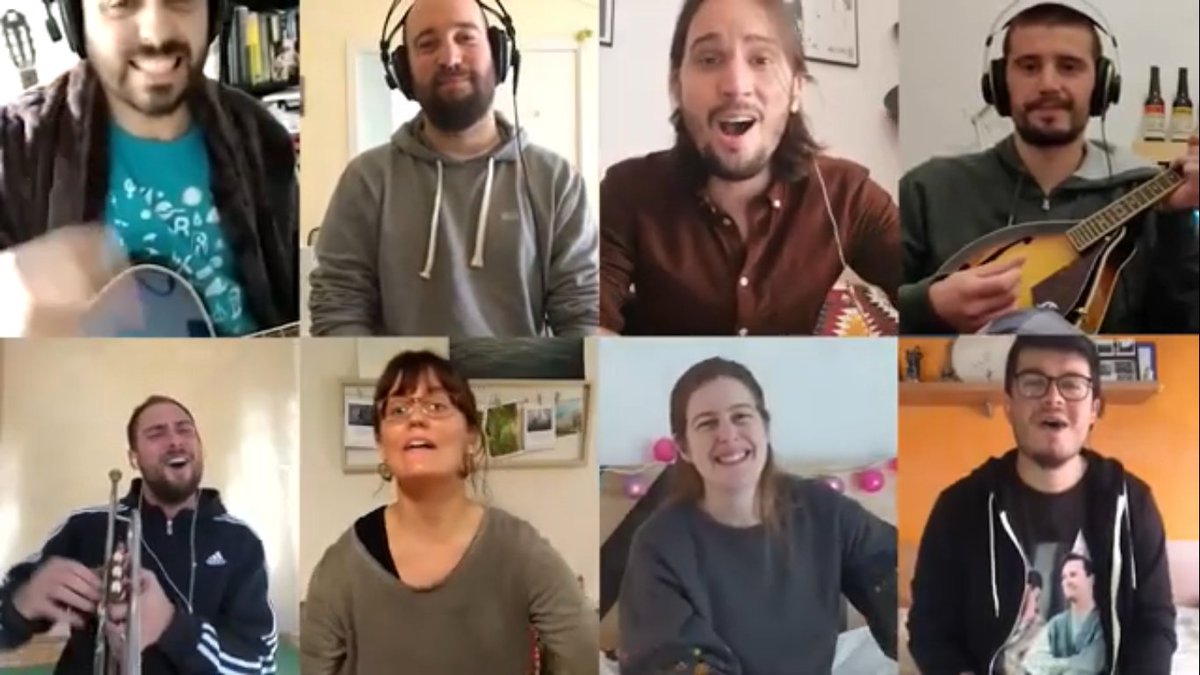 Què cracks els <a href="/trastmusica/">Trast</a> a la videoconferència de l'<a href="/Assajarcovars/">Assajar ésde covards</a>! 🙌🙌 #aedcViajeconNosotros